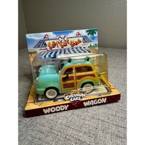 Chevron Cars Woody Wagon 1999 Vintage Collectible Toy Car Surf Shack Scene New